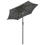 Vidaxl parasol met led-verlichting 200x211 cm aluminium antracietkleur