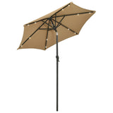 Vidaxl parasol met led-verlichting 200x211 cm aluminium taupe