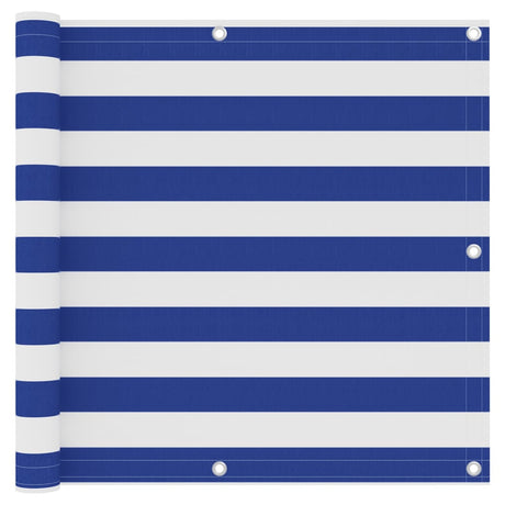 Vidaxl balkonscherm 90x400 cm oxford stof wit en blauw