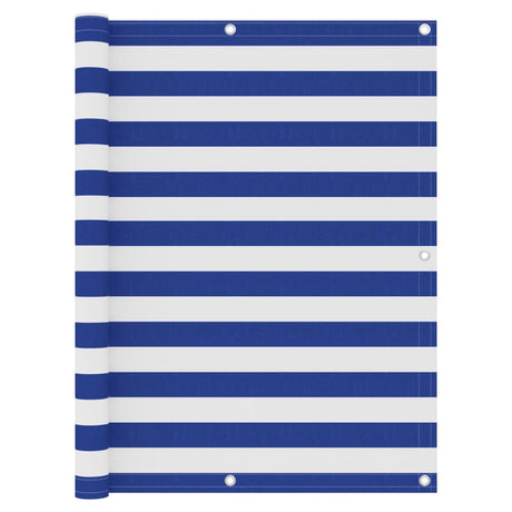 Vidaxl balkonscherm 120x500 cm oxford stof wit en blauw