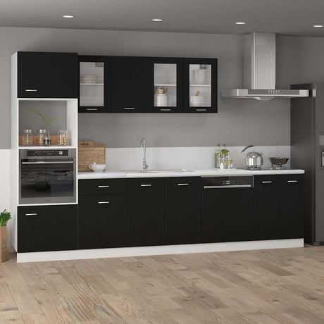 Vidaxl onderkast met lade lyon 40x46x81,5 cm bewerkt hout zwart