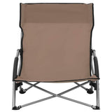 Vidaxl strandstoelen 2 st inklapbaar stof taupe