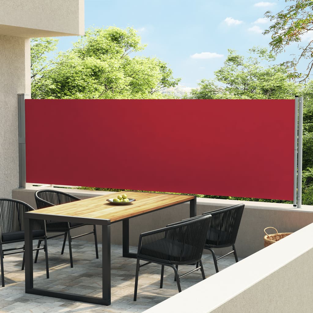 Vidaxl tuinscherm uittrekbaar 140x600 cm rood