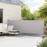 Vidaxl tuinscherm uittrekbaar 140x600 cm grijs