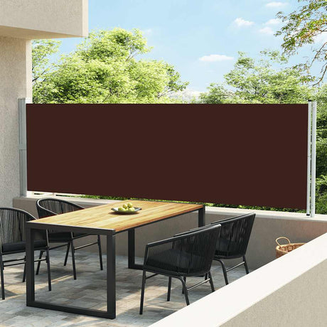 Vidaxl tuinscherm uittrekbaar 140x600 cm bruin