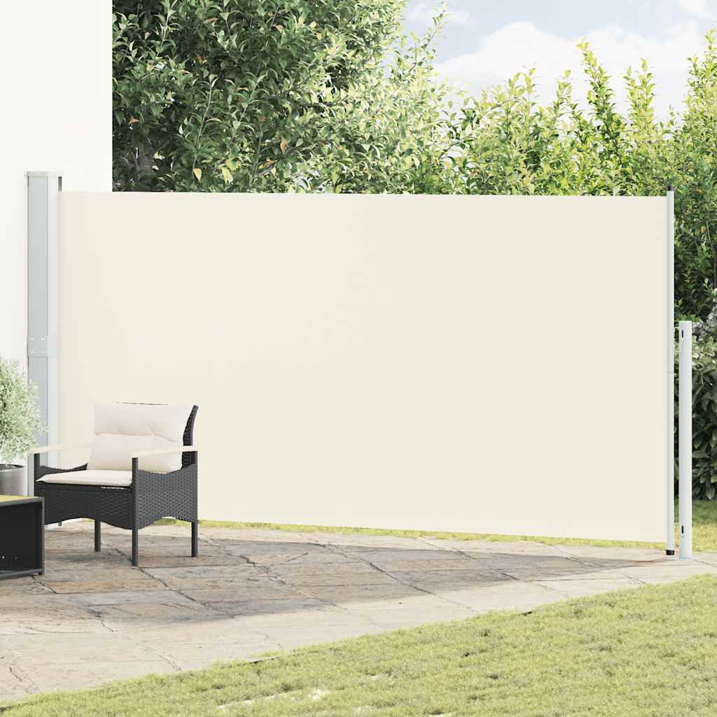 Vidaxl tuinscherm uittrekbaar 180x500 cm crèmekleurig