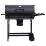 VidaXL Barbecuevat met wielen en schappen 115x85x95 cm staal zwart