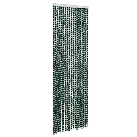 Vidaxl vliegengordijn 56x185 cm chenille groen en wit