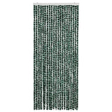 Vidaxl vliegengordijn 90x220 cm chenille groen en wit