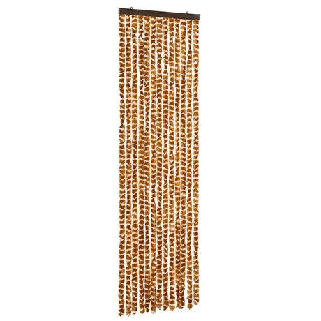 Vidaxl vliegengordijn 56x185 cm chenille oker en wit