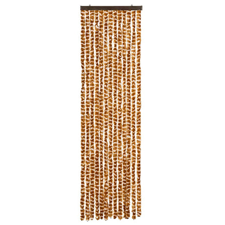 Vidaxl vliegengordijn 56x185 cm chenille oker en wit