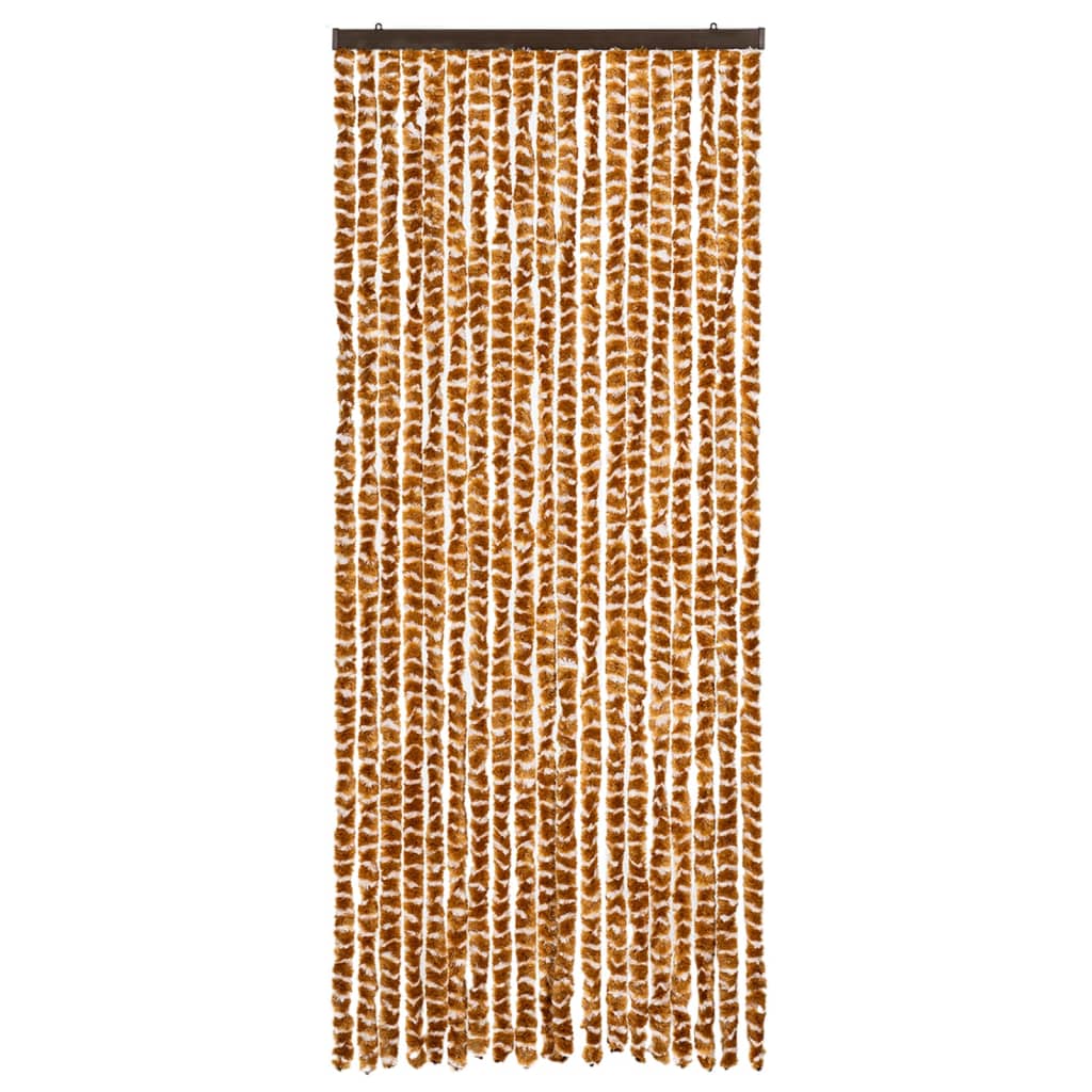 Vidaxl vliegengordijn 56x185 cm chenille oker en wit