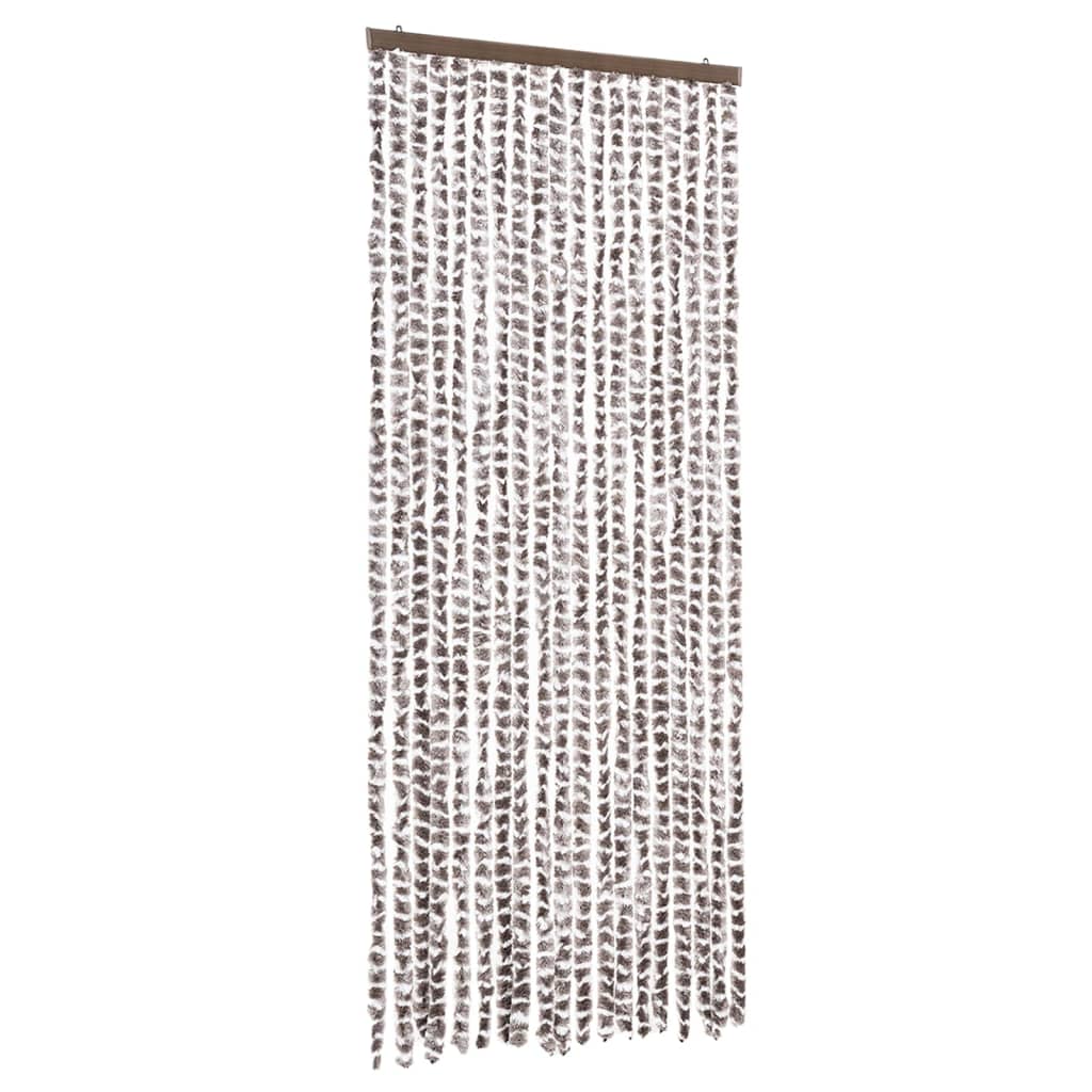 Vidaxl vliegengordijn 56x185 cm chenille taupe en wit