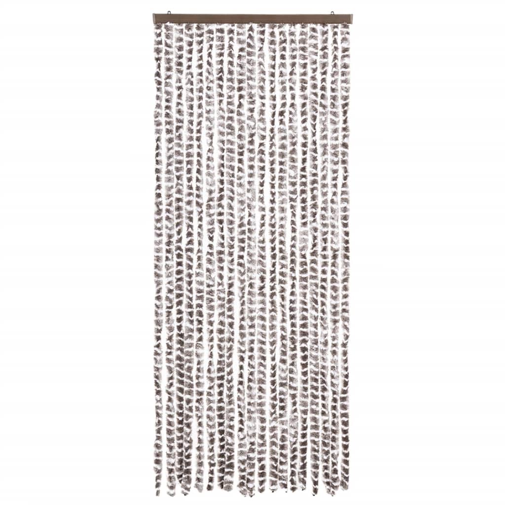 Vidaxl vliegengordijn 56x185 cm chenille taupe en wit