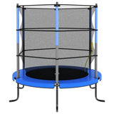 VidaXL Trampoline met veiligheidsnet rond 140x160 cm blauw