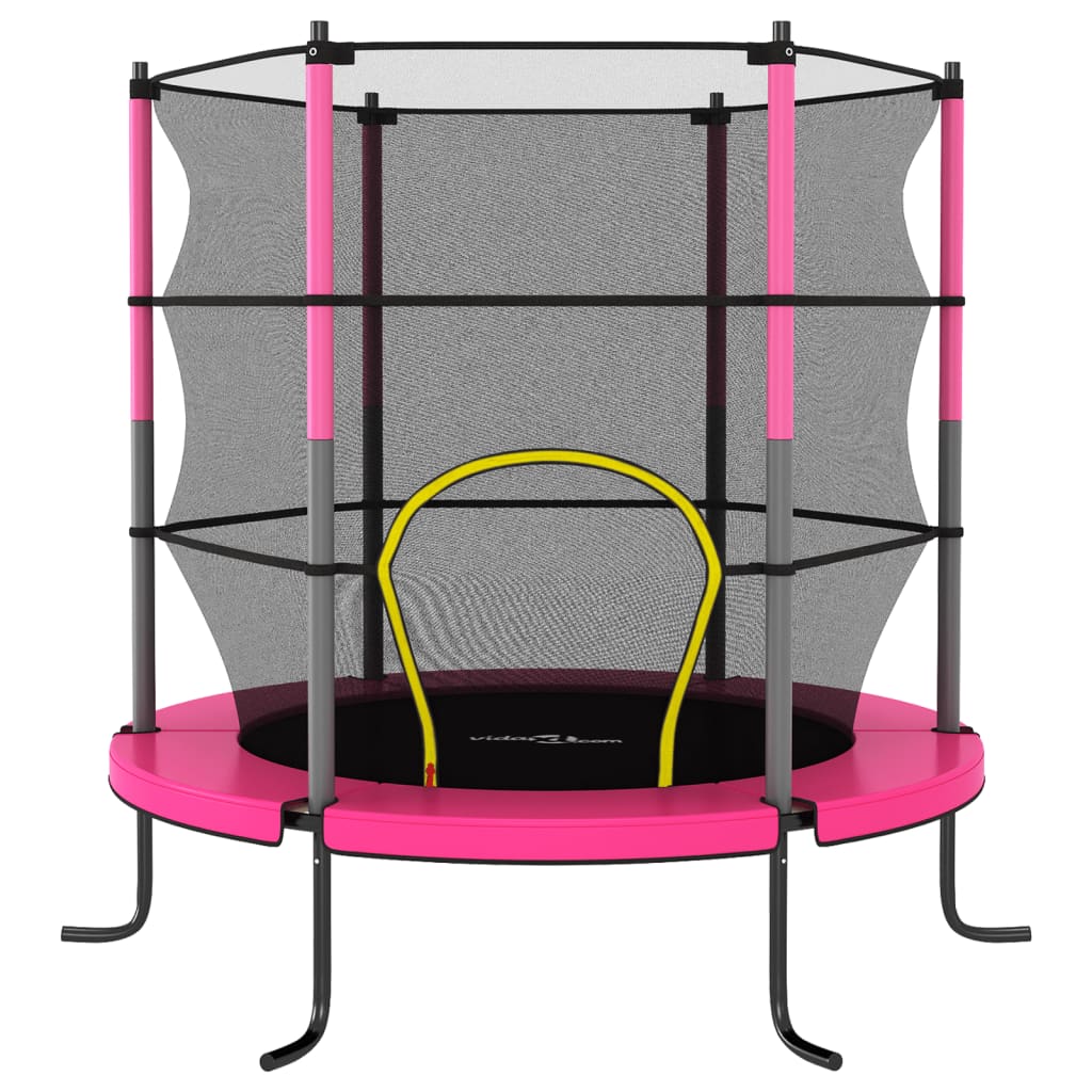 VidaXL Trampoline met veiligheidsnet rond 140x160 cm roze