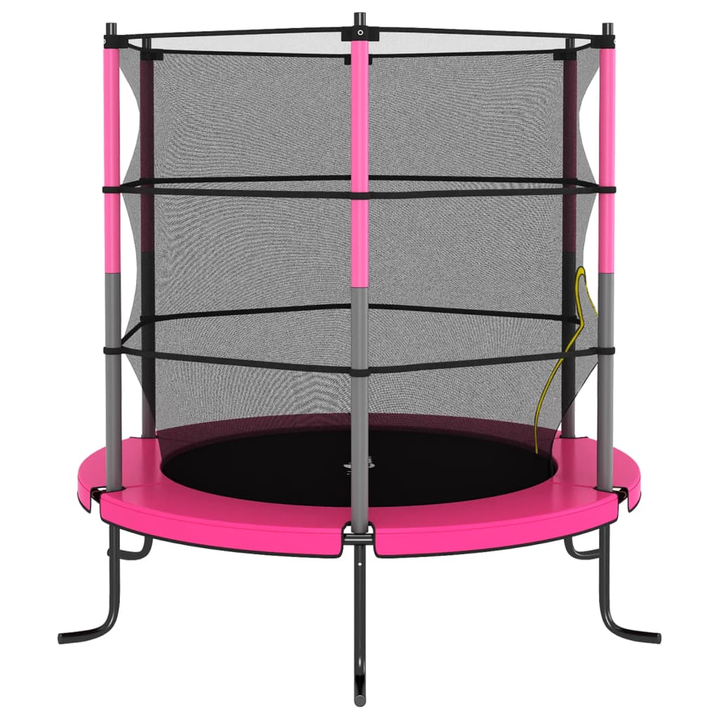 VidaXL Trampoline met veiligheidsnet rond 140x160 cm roze