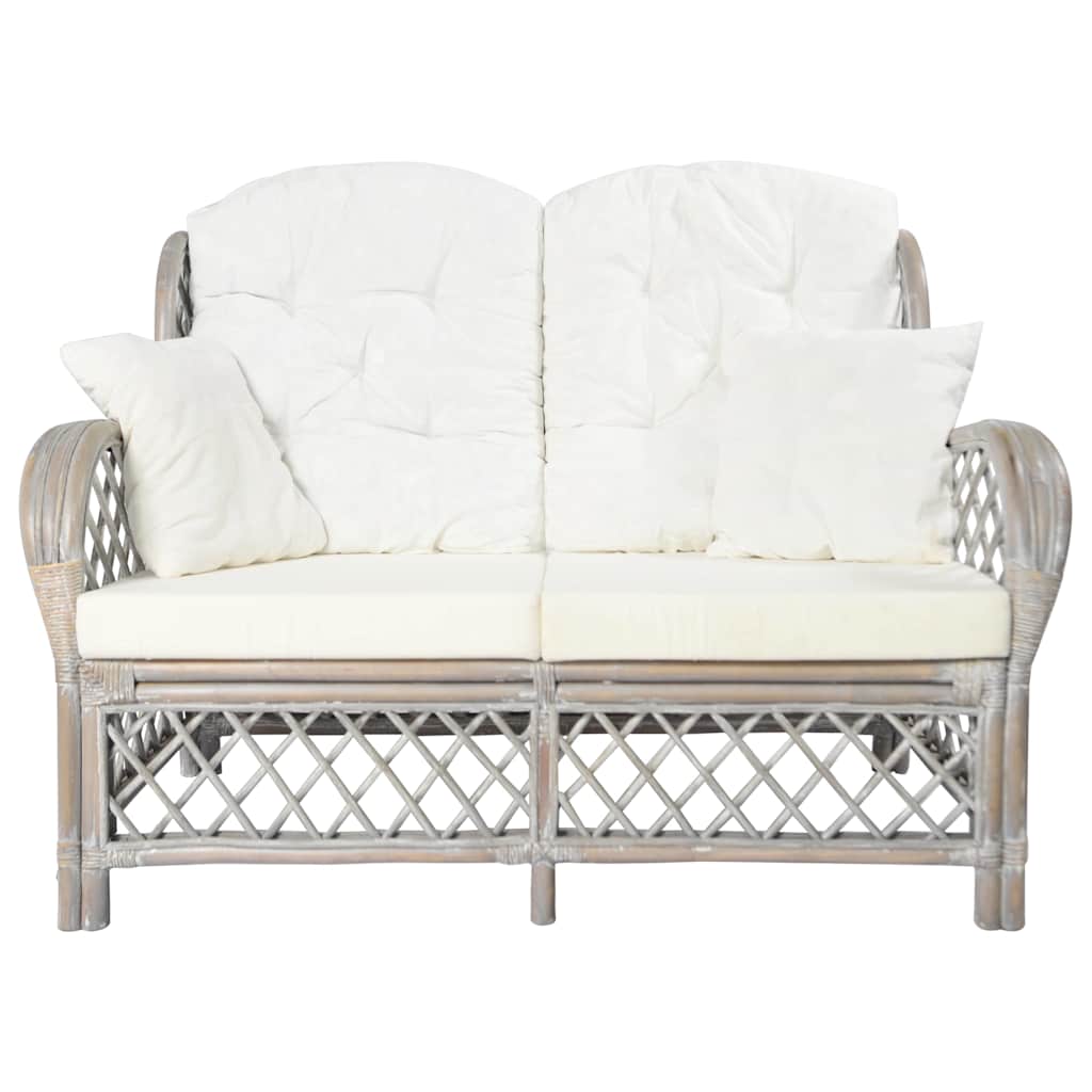 Vidaxl tweezitsbank rattan grijs