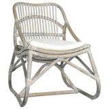 Vidaxl stoel rattan en linnen grijs