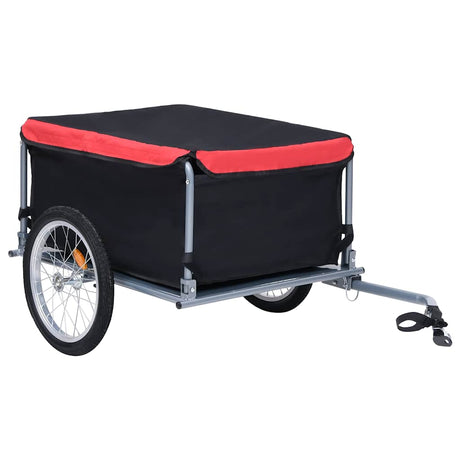 Vidaxl fietstrailer 65 kg zwart en rood