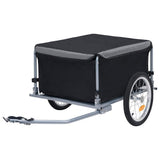 Vidaxl fietstrailer 65 kg zwart en grijs