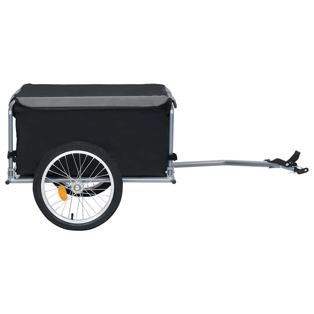 Vidaxl fietstrailer 65 kg zwart en grijs