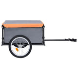 VidaXL Fietstrailer 65 kg grijs en oranje