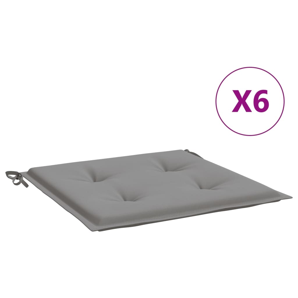 Vidaxl tuinstoelkussens 6 st 40x40x3 cm oxford stof grijs