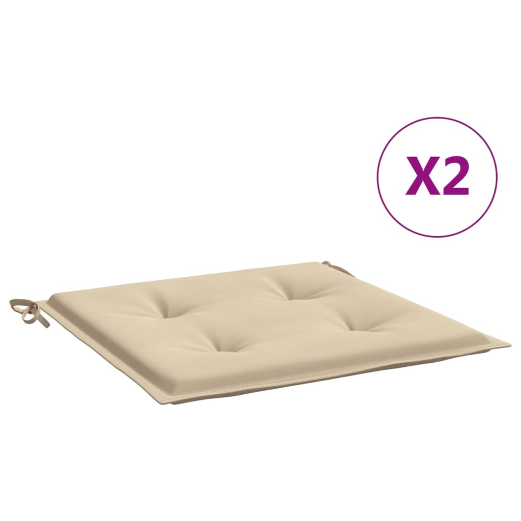 Vidaxl tuinstoelkussens 2 st 40x40x3 cm oxford stof beige