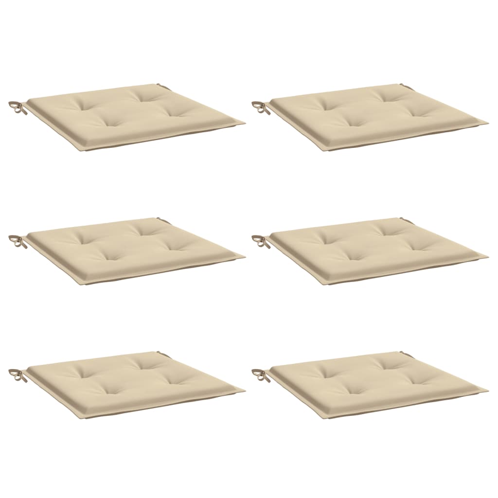 Vidaxl tuinstoelkussens 6 st 40x40x3 cm oxford stof beige