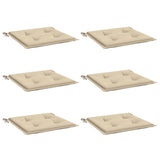 Vidaxl tuinstoelkussens 6 st 40x40x4 cm oxford stof beige