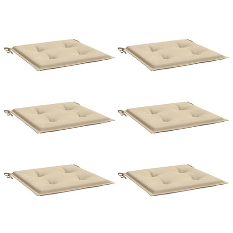 Vidaxl tuinstoelkussens 6 st 40x40x4 cm oxford stof beige