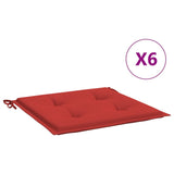 VidaXL Tuinstoelkussens 6 st 40x40x3 cm oxford stof rood