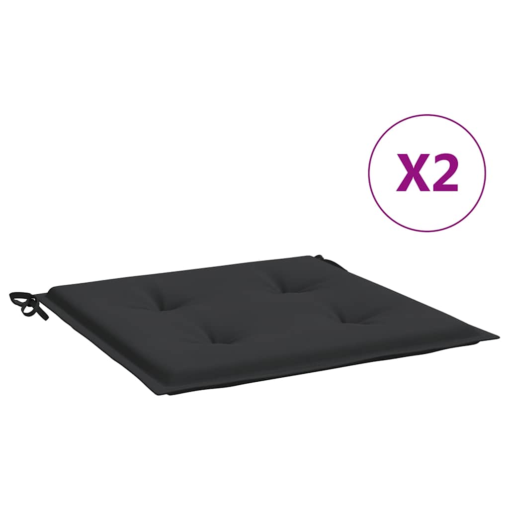 Vidaxl tuinstoelkussens 2 st 40x40x4 cm oxford stof zwart