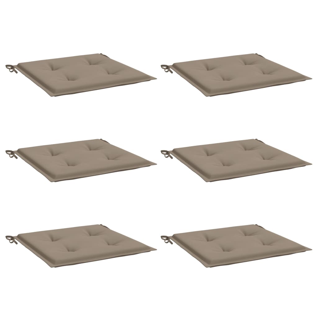 Vidaxl tuinstoelkussens 6 st 40x40x3 cm oxford stof taupe