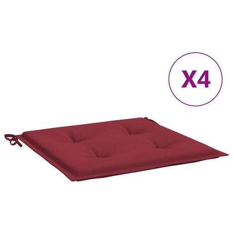 Vidaxl tuinstoelkussens 4 st 40x40x4 cm oxford stof wijnrood