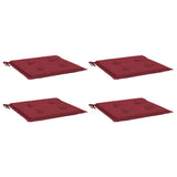 Vidaxl tuinstoelkussens 4 st 40x40x4 cm oxford stof wijnrood