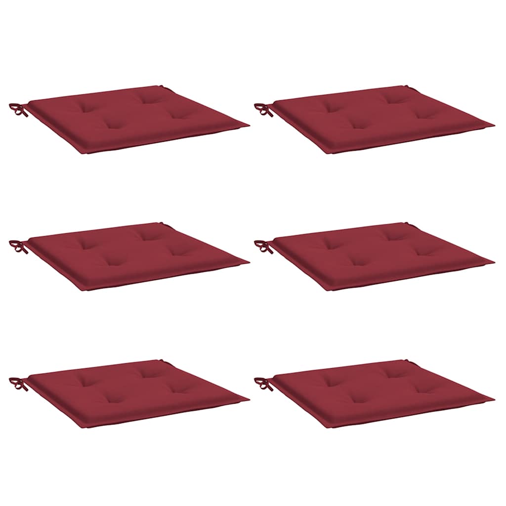 Vidaxl tuinstoelkussens 6 st 40x40x4 cm oxford stof wijnrood