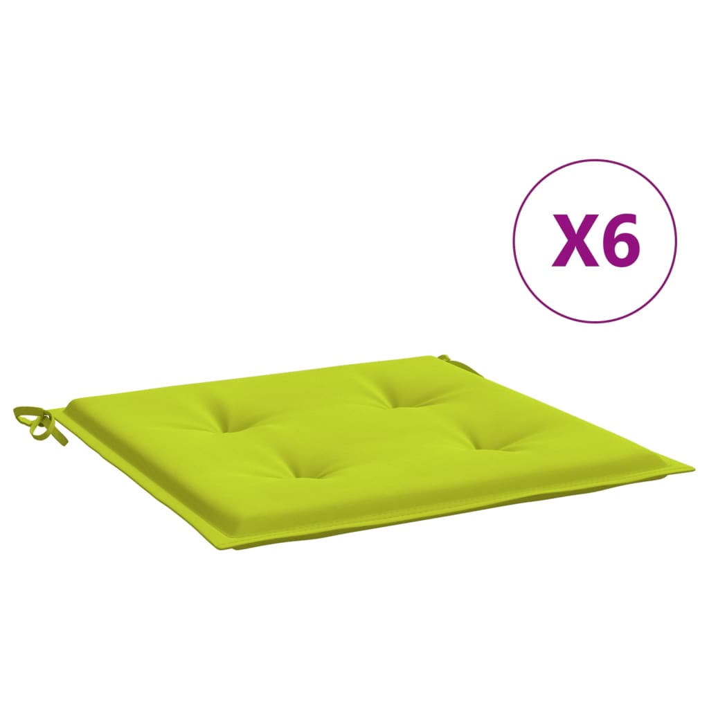 Vidaxl tuinstoelkussens 6 st 40x40x3 cm oxford stof felgroen