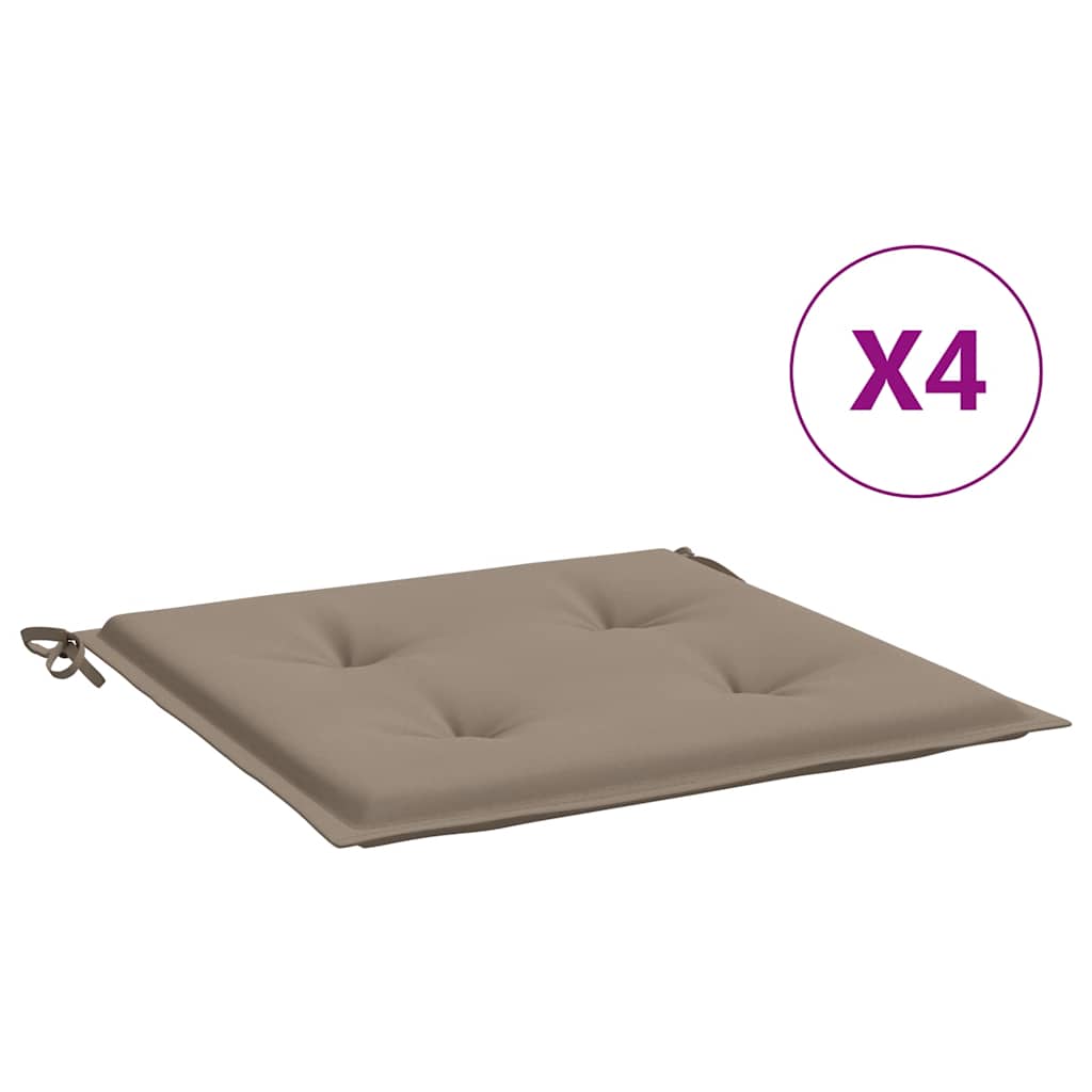 Vidaxl tuinstoelkussens 4 st 50x50x4 cm oxford stof taupe