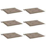 Vidaxl tuinstoelkussens 6 st 50x50x4 cm oxford stof taupe