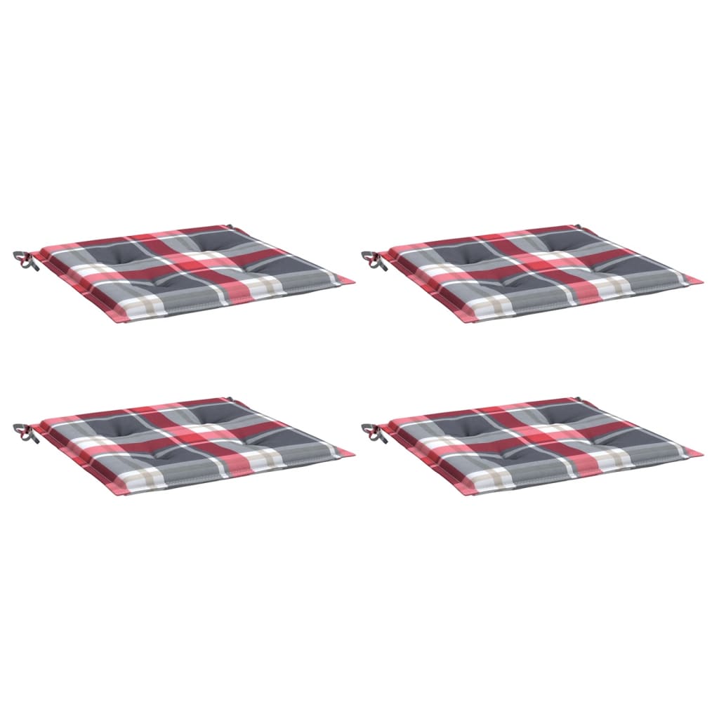 Vidaxl tuinstoelkussens 4 st 50x50x3 cm oxford stof ruitpatroon rood