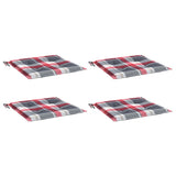 Vidaxl tuinstoelkussens 4 st 50x50x3 cm oxford stof ruitpatroon rood