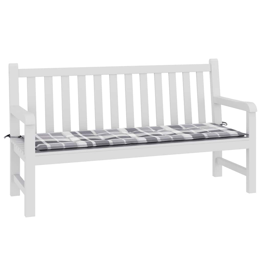 Vidaxl tuinbankkussen 150x50x4 cm oxford stof ruitpatroon grijs