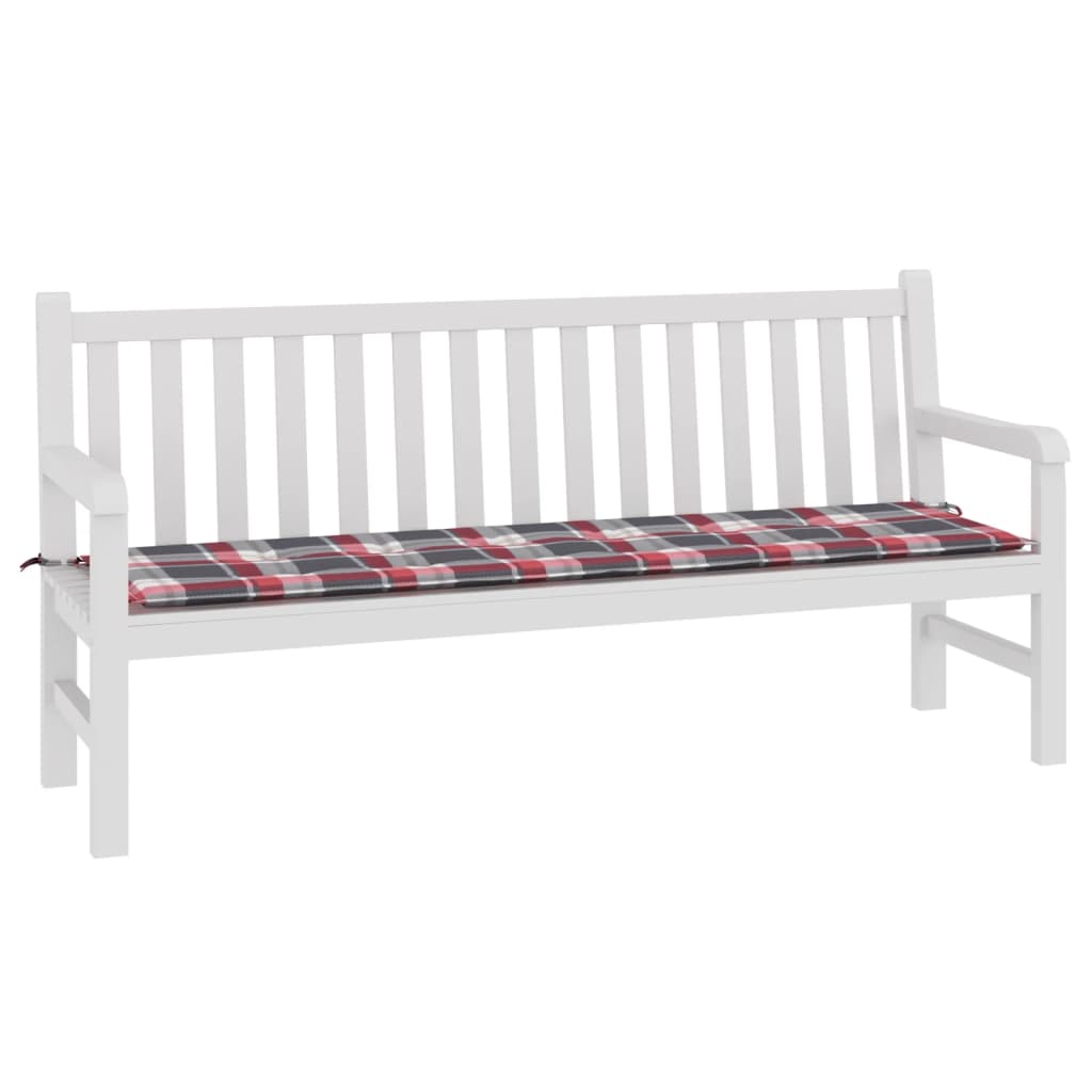 Vidaxl tuinbankkussen 180x50x3 cm oxford stof ruitpatroon rood