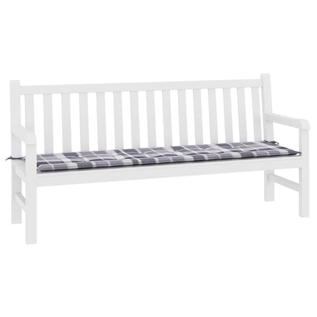 Vidaxl tuinbankkussen 180x50x4 cm oxford stof ruitpatroon grijs