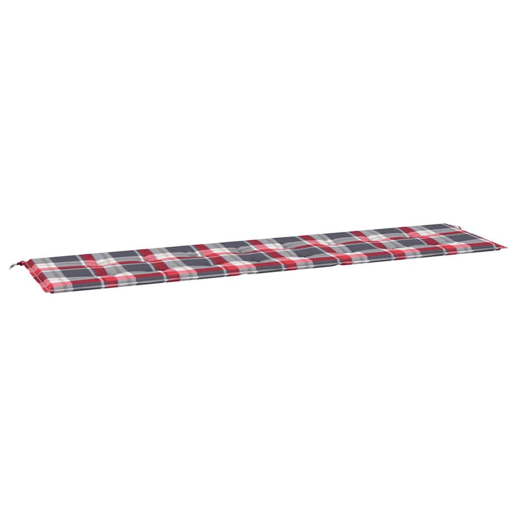 Vidaxl tuinbankkussen 200x50x4 cm oxford stof ruitpatroon rood