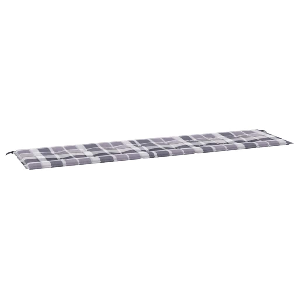 Vidaxl tuinbankkussen 200x50x4 cm oxford stof ruitpatroon grijs