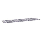 Vidaxl tuinbankkussen 200x50x4 cm oxford stof ruitpatroon grijs