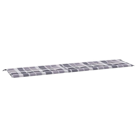 Vidaxl tuinbankkussen 200x50x4 cm oxford stof ruitpatroon grijs